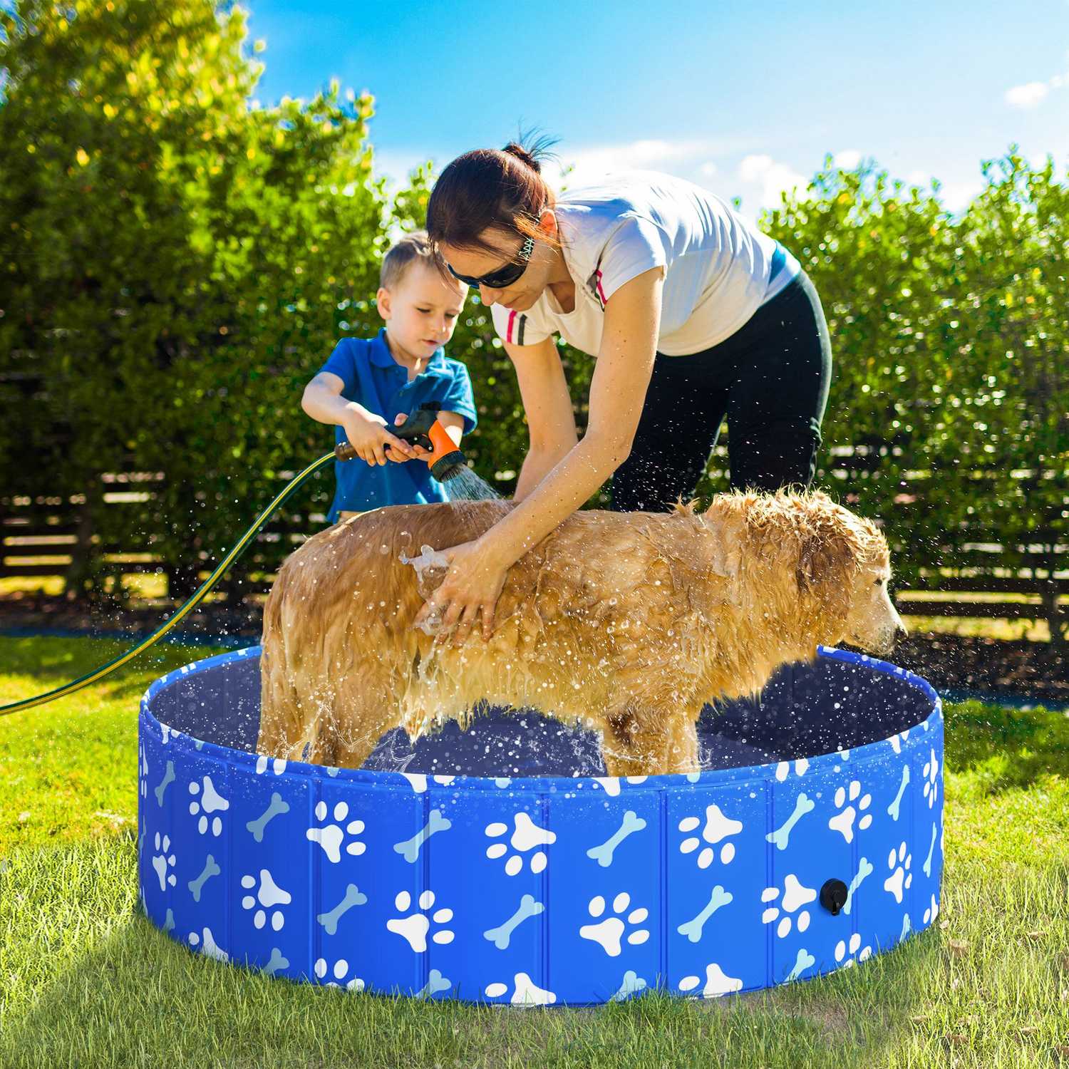 Hopfällbart hundbad & pool – 120x30 cm, för husdjur