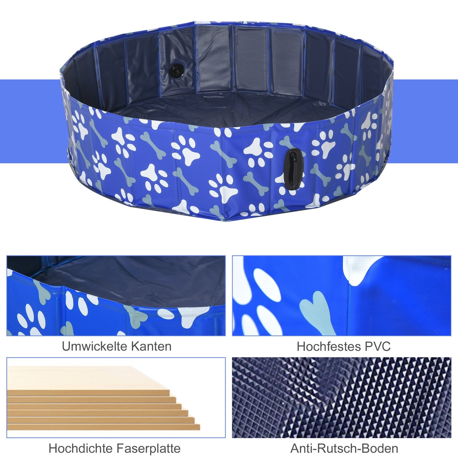 Hopfällbart hundbad & pool – 120x30 cm, för husdjur