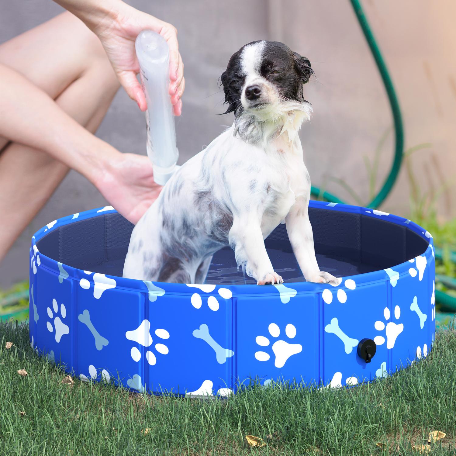 Hopfällbart hundpoolbadkar för husdjur, 80 cm diameter