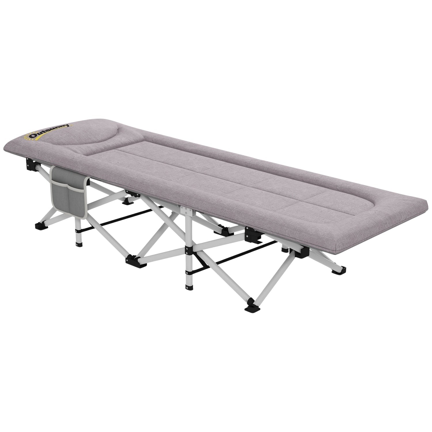 Skládací kempingová postel, Oxford Grey – nosnost 200 kg, 200x65x42cm