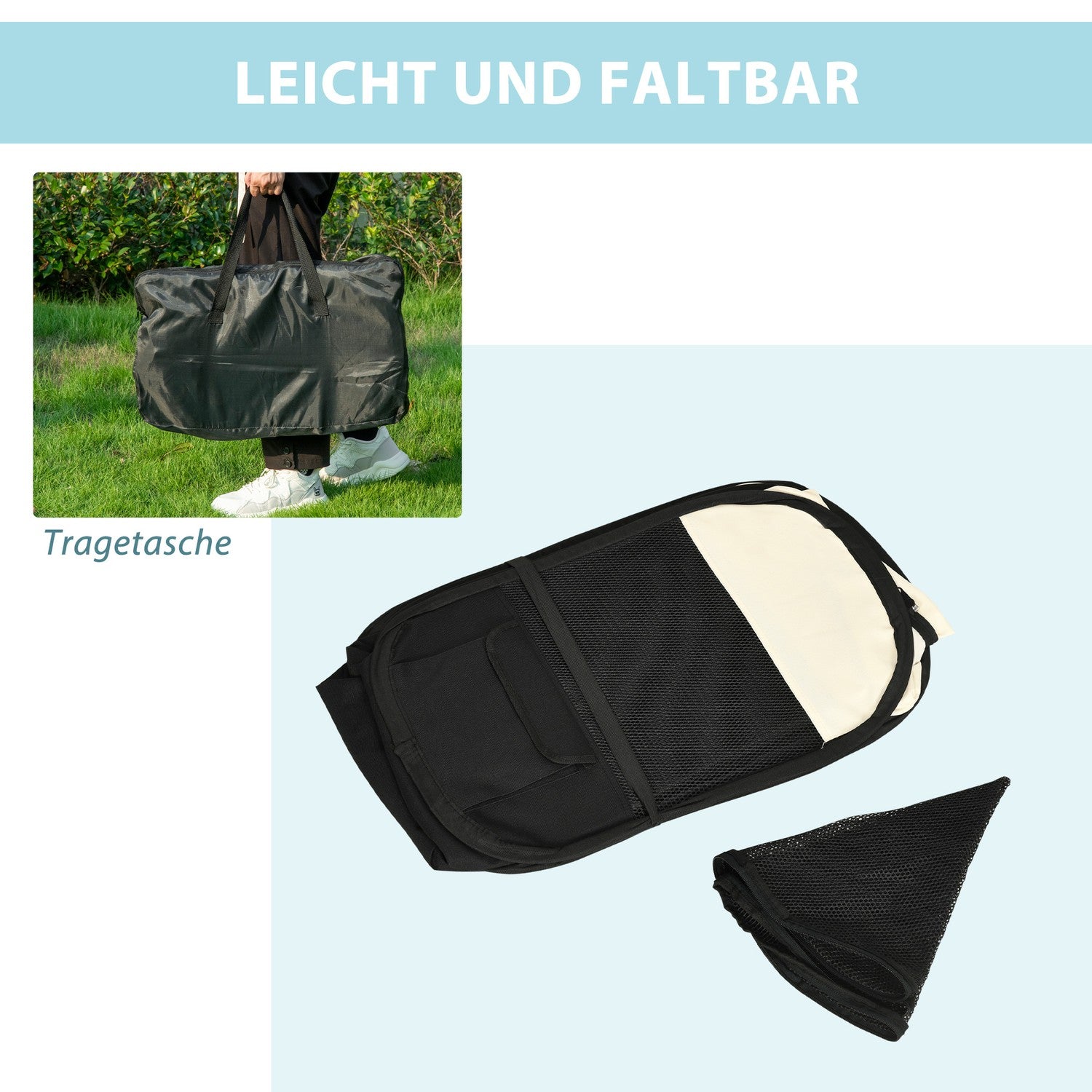 Hopfällbar valplekhage – Vattentät utomhushölje 92x92x58cm