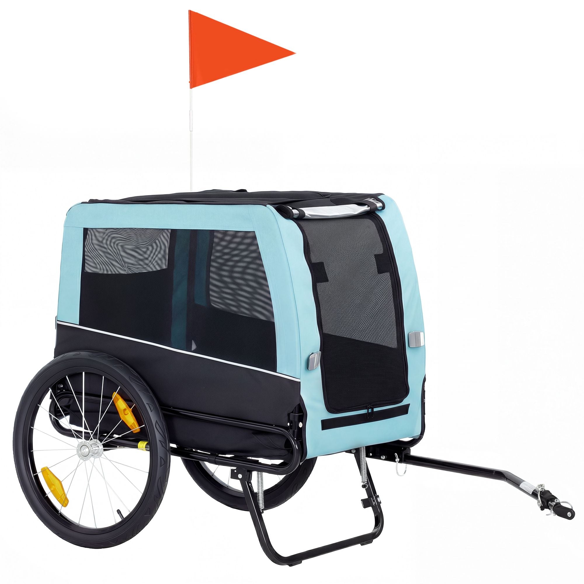 Hundcykelkärra, metallram, 20 kg kapacitet, blå