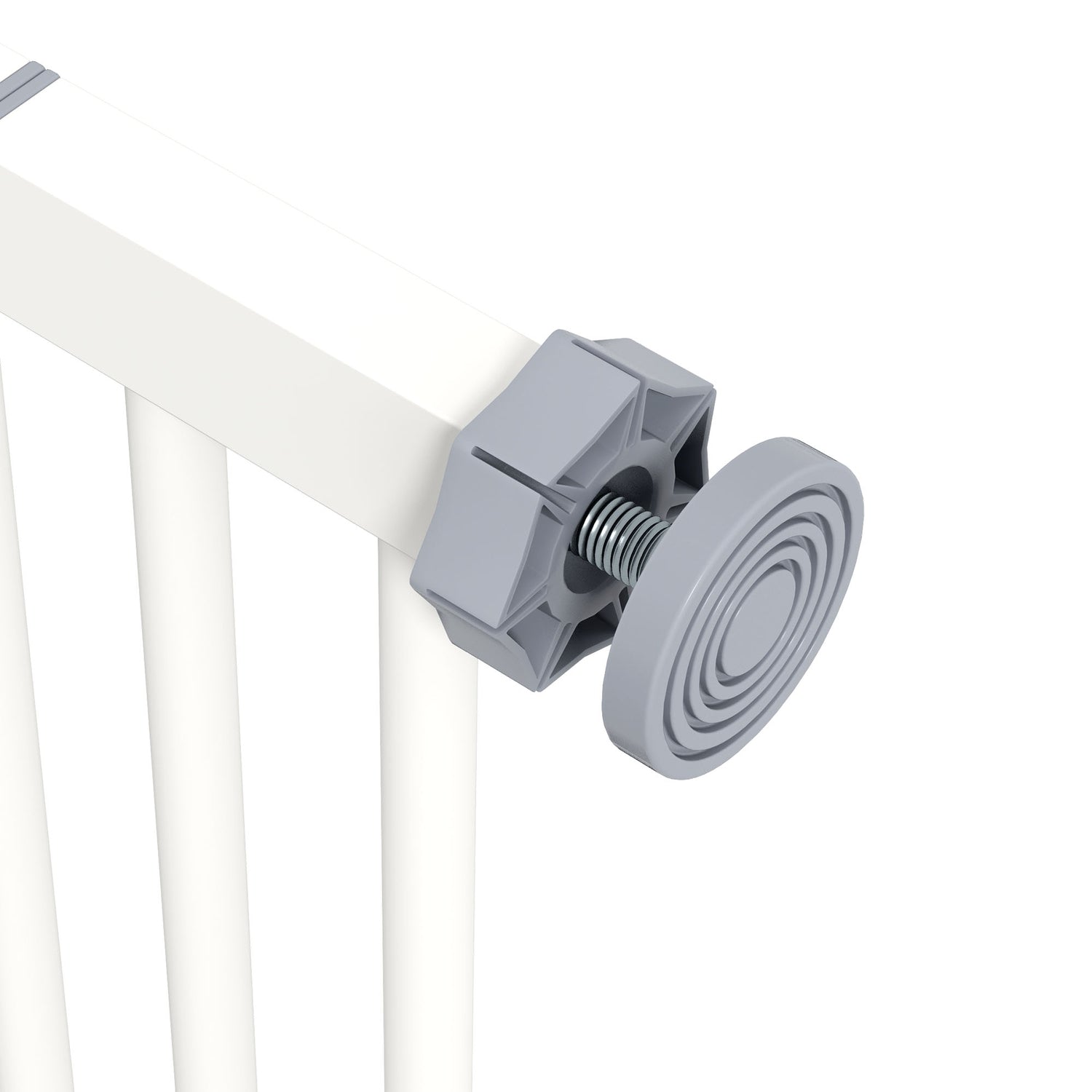 Bezvrtací bezpečnostní branka pro psy, 74-87cm, schodišťová zábrana, bílá