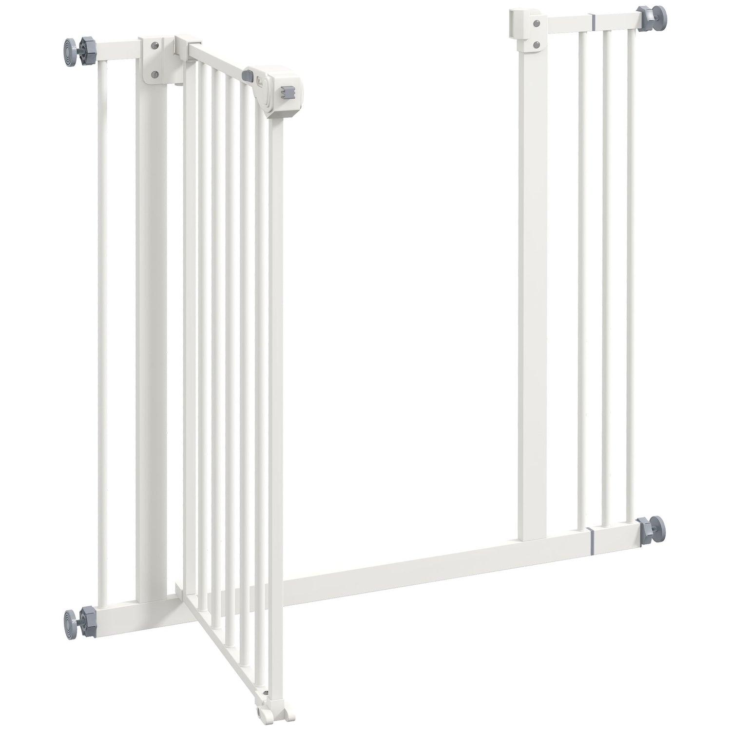 Bezvrtací bezpečnostní branka pro psy, 74-87cm, schodišťová zábrana, bílá