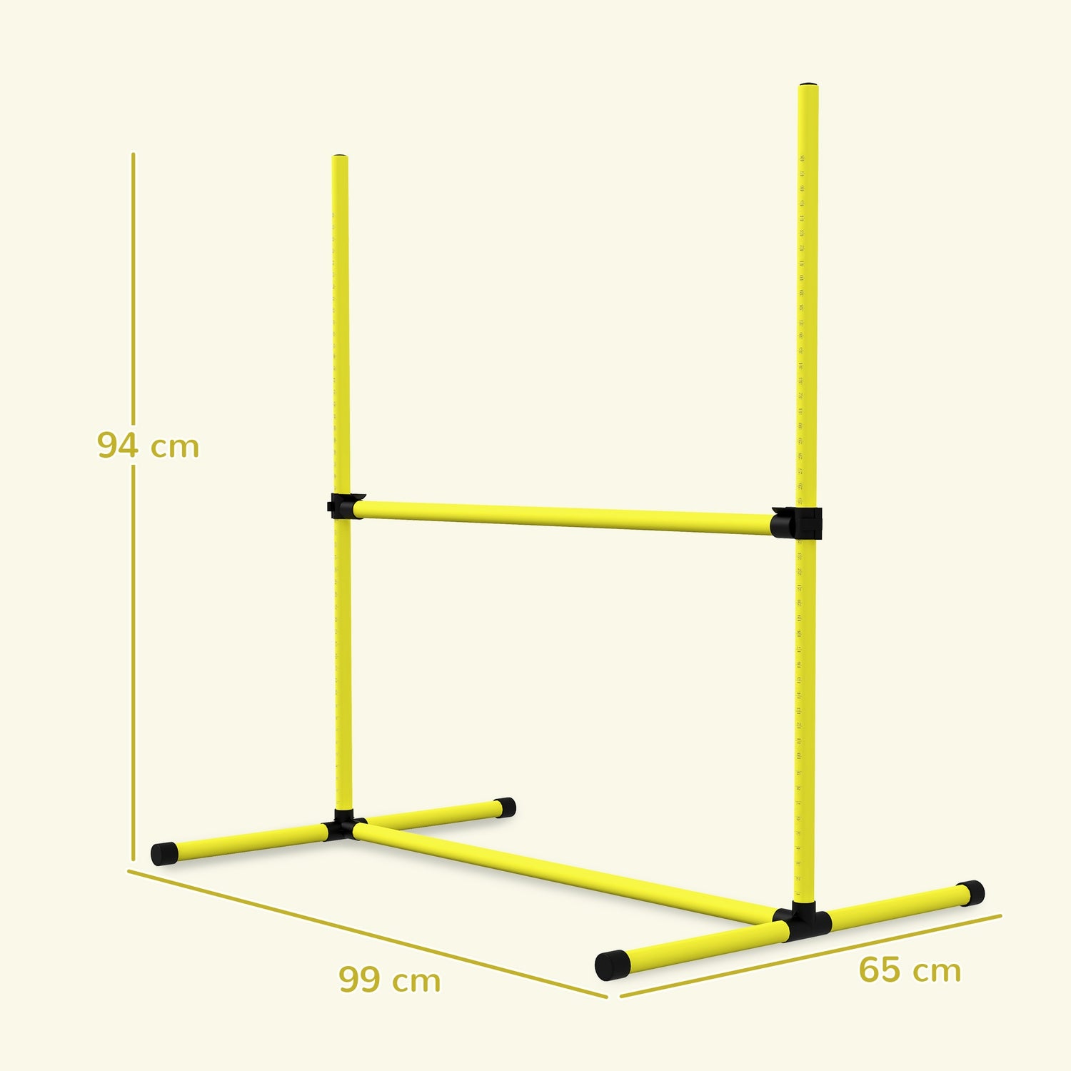 Hundträningsslalomset – 4 gula plasthäckar