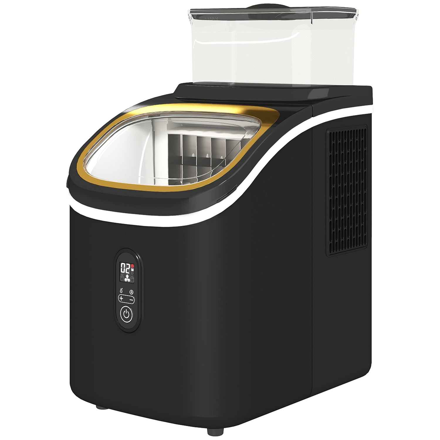 Výrobník kostek ledu, 15kg/24h, nádržka 1,5L, LED displej, černý