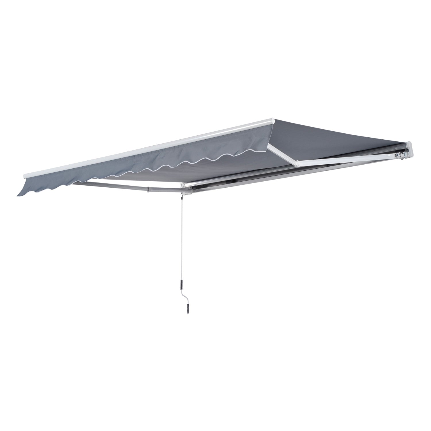 Infällbar Grå Balkongmarkis, UV-solskydd, 2,95x2,5m