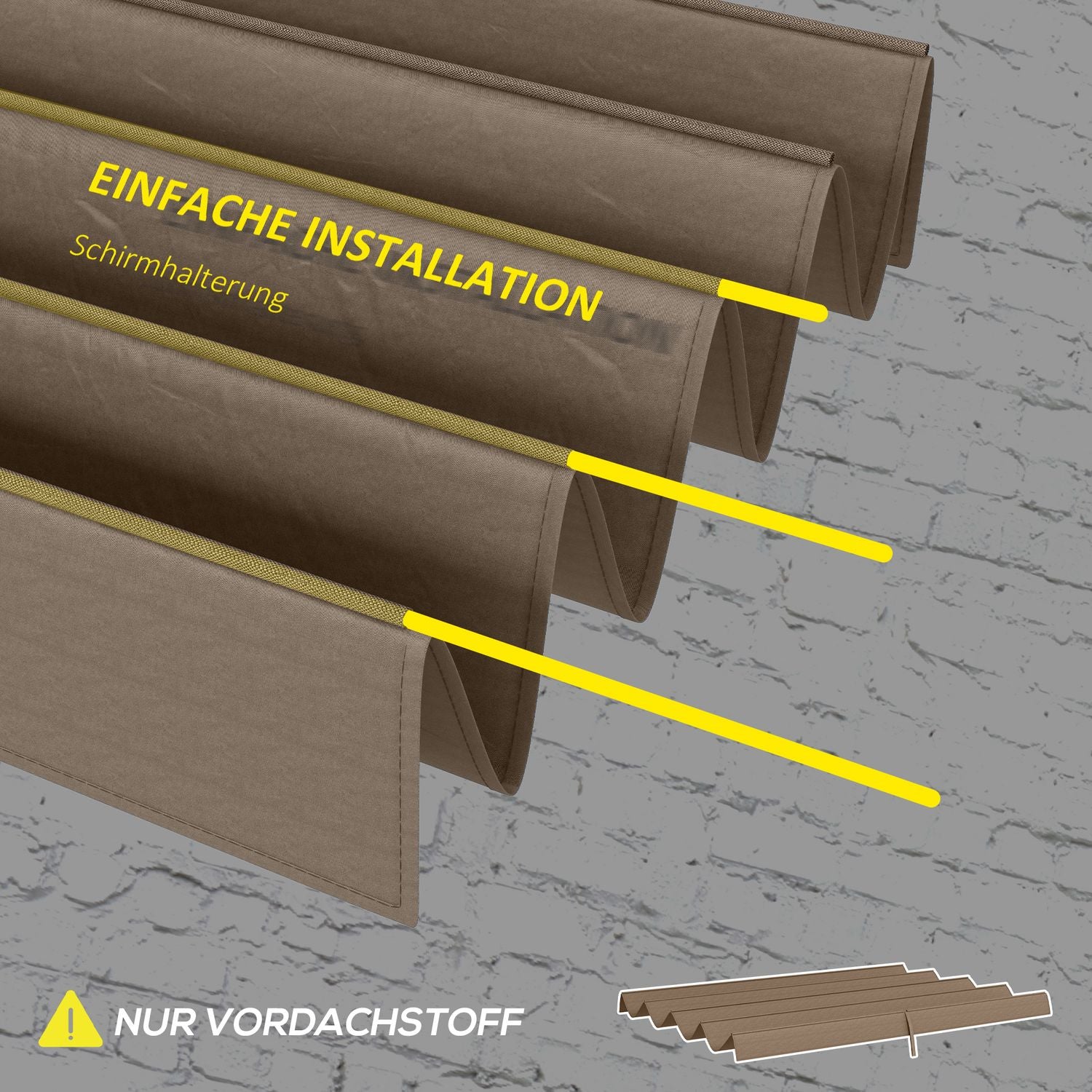 Infällbart 2,85 x 2 m pergolatak, UV-vattenbeständigt lock