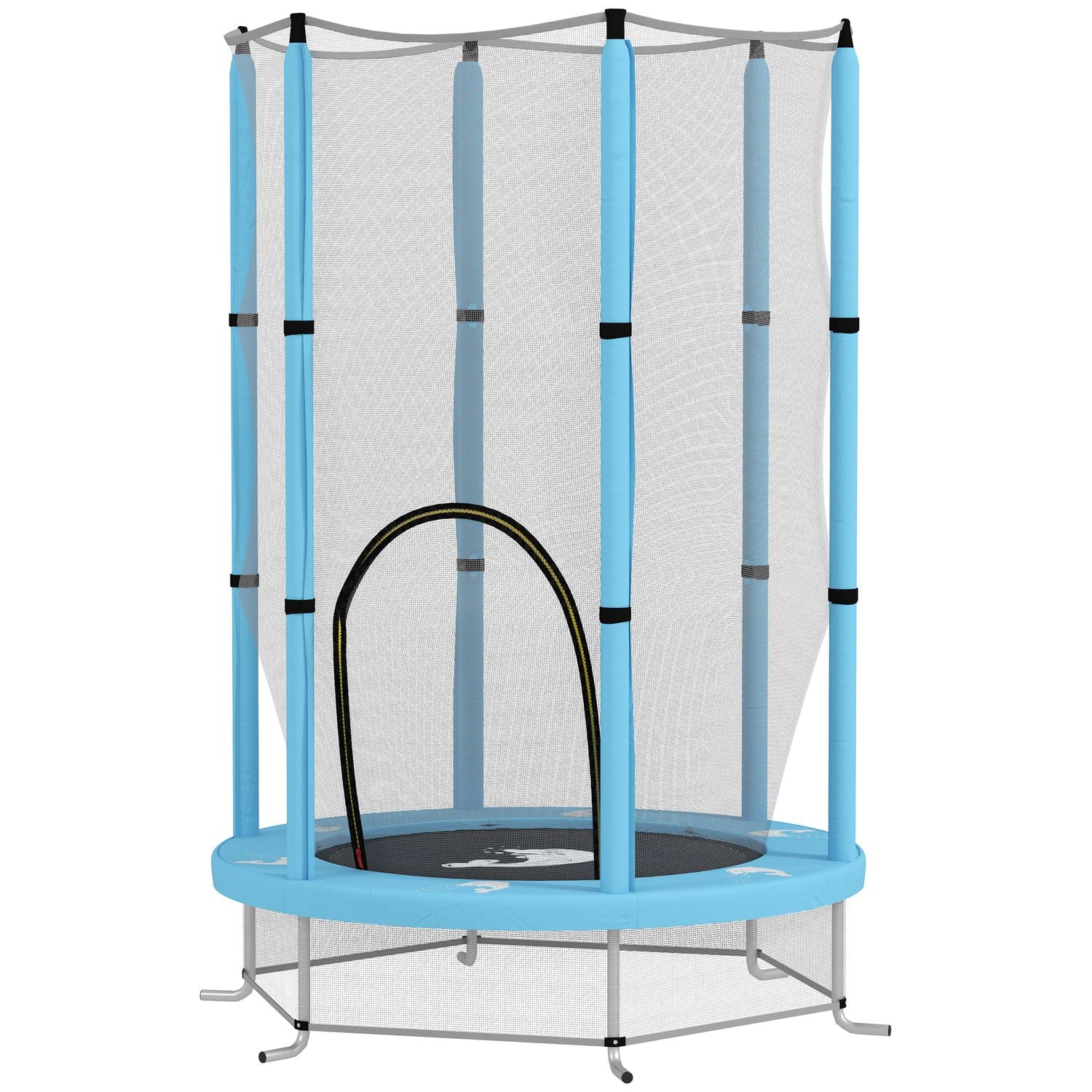 Dětská trampolína do interiéru, Ø140 cm – ochranná síť, vchod na zip