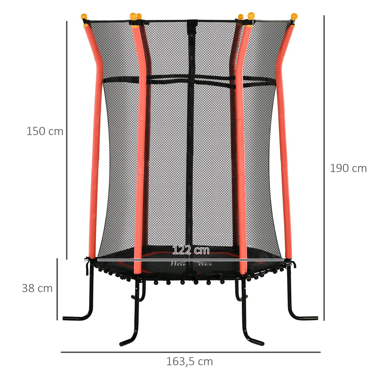 Vnitřní trampolína pro děti s ochrannou sítí, nosnost 50 kg