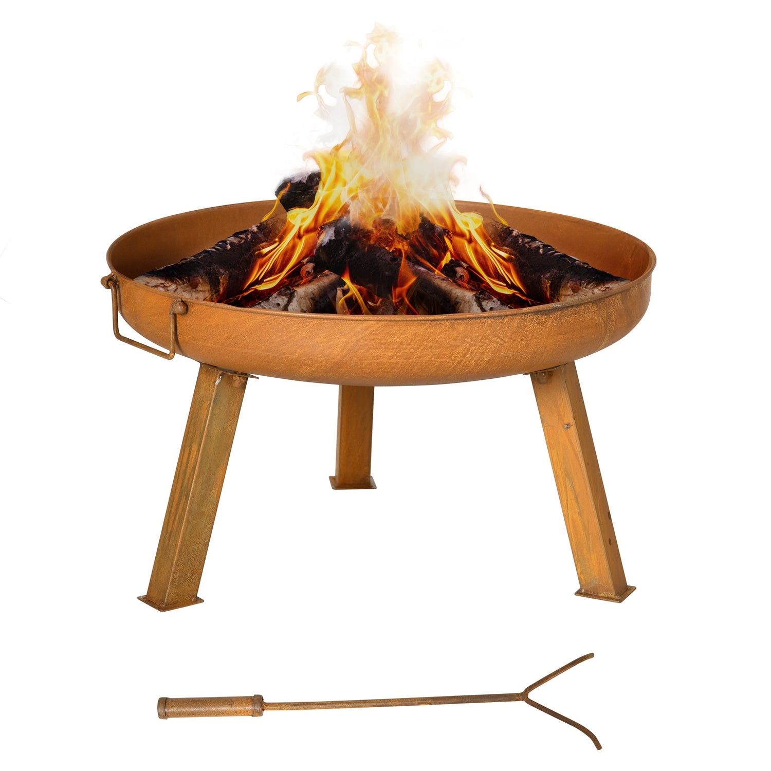 Iron Garden Fire Bowl – Rostfinish, 71x60x36cm, inklusive poker