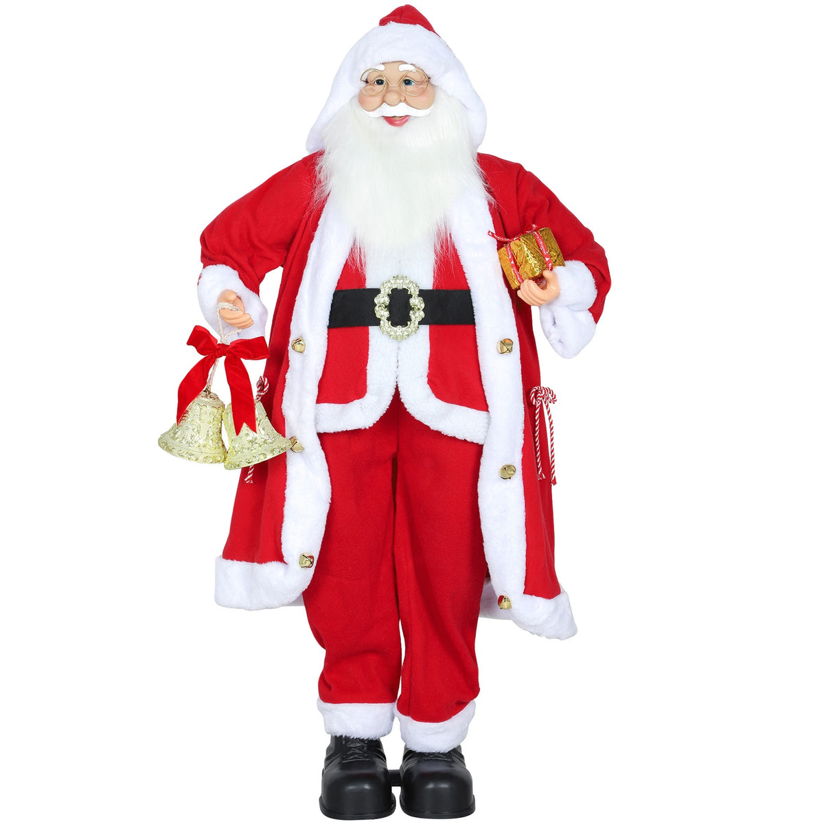 Figurka Santa Clause 1,15 m s dárkem a zvonkem, do interiéru