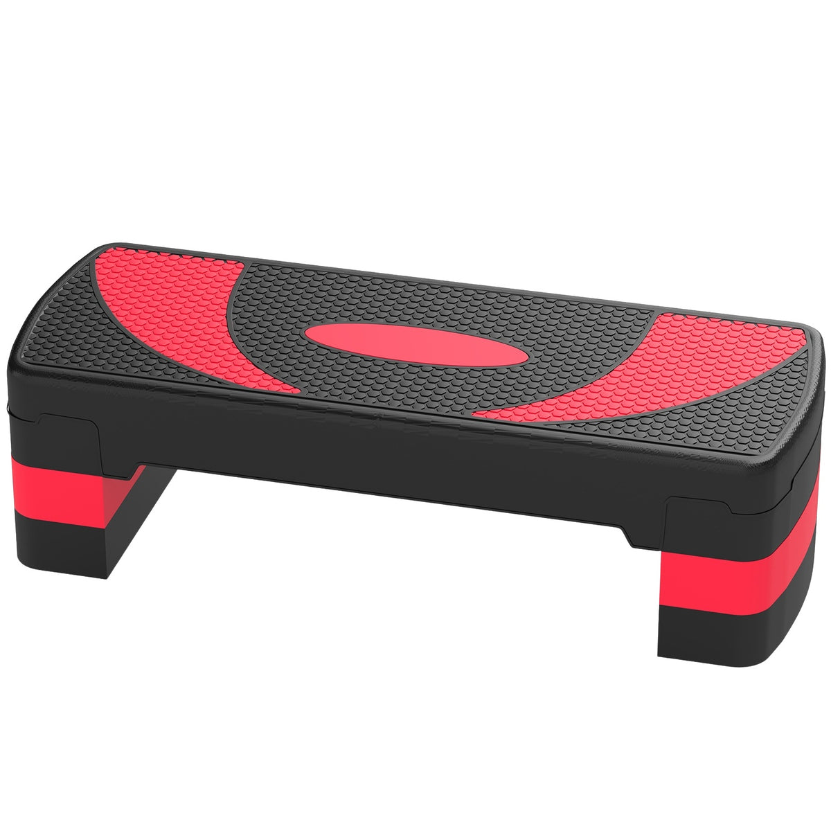 Nastavitelný aerobní stepper – 3 výšky pro fitness, červený