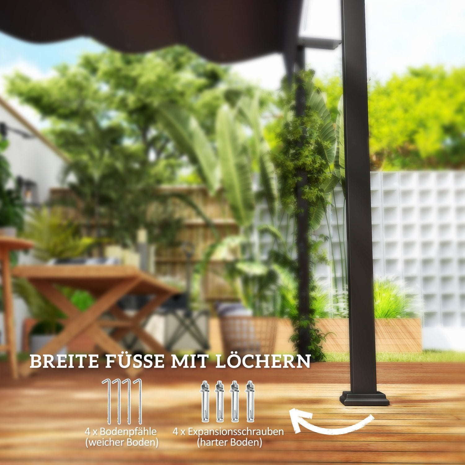 Nastavitelná hliníková pergola, 3x3m, tmavě šedá, ochrana proti slunci