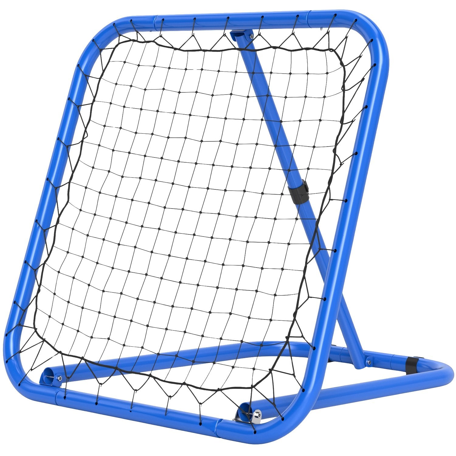 Nastavitelný kovový odrazový panel na fotbal, 63 x 63 cm, modrý