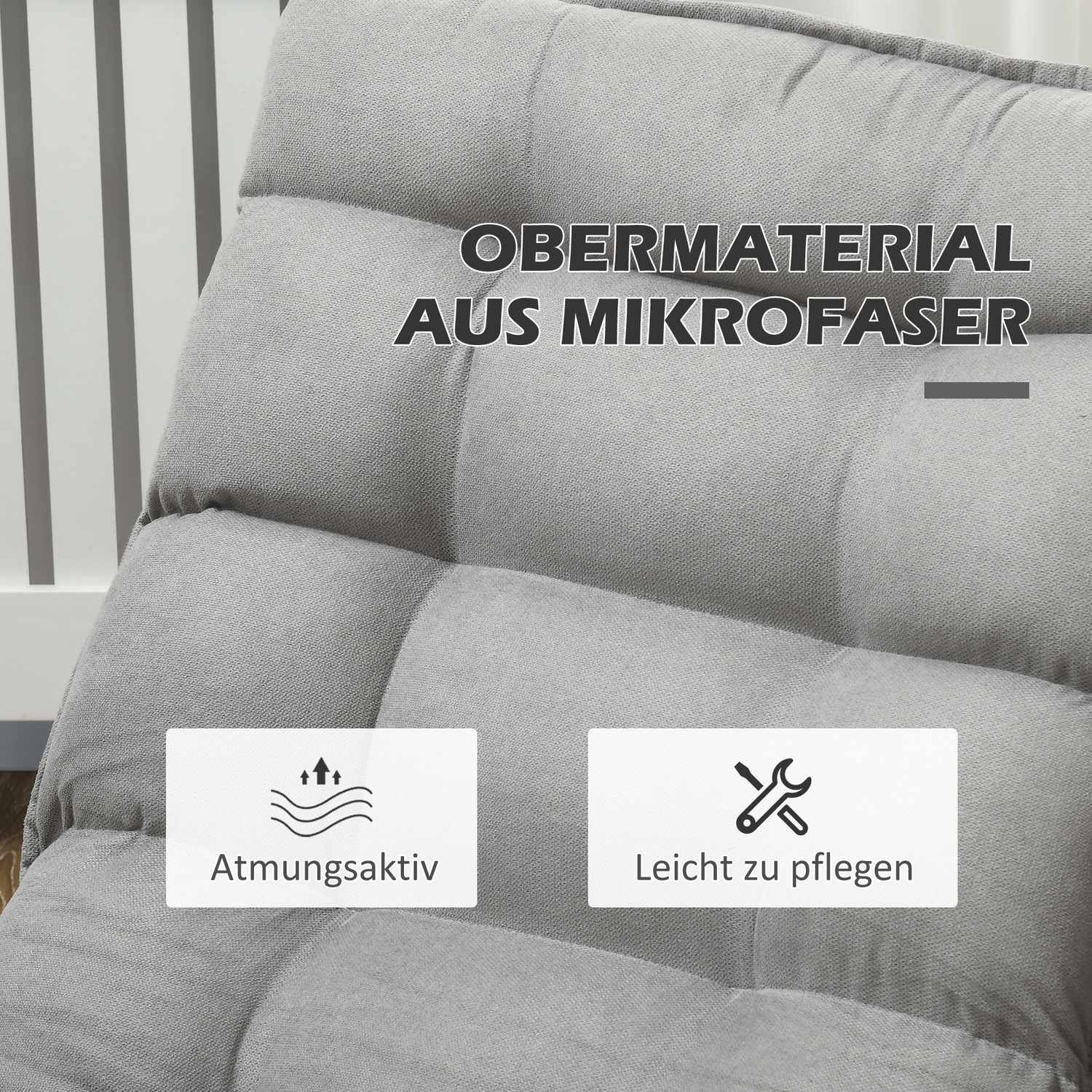 Justerbar golvstol, ljusgrå meditationssoffa