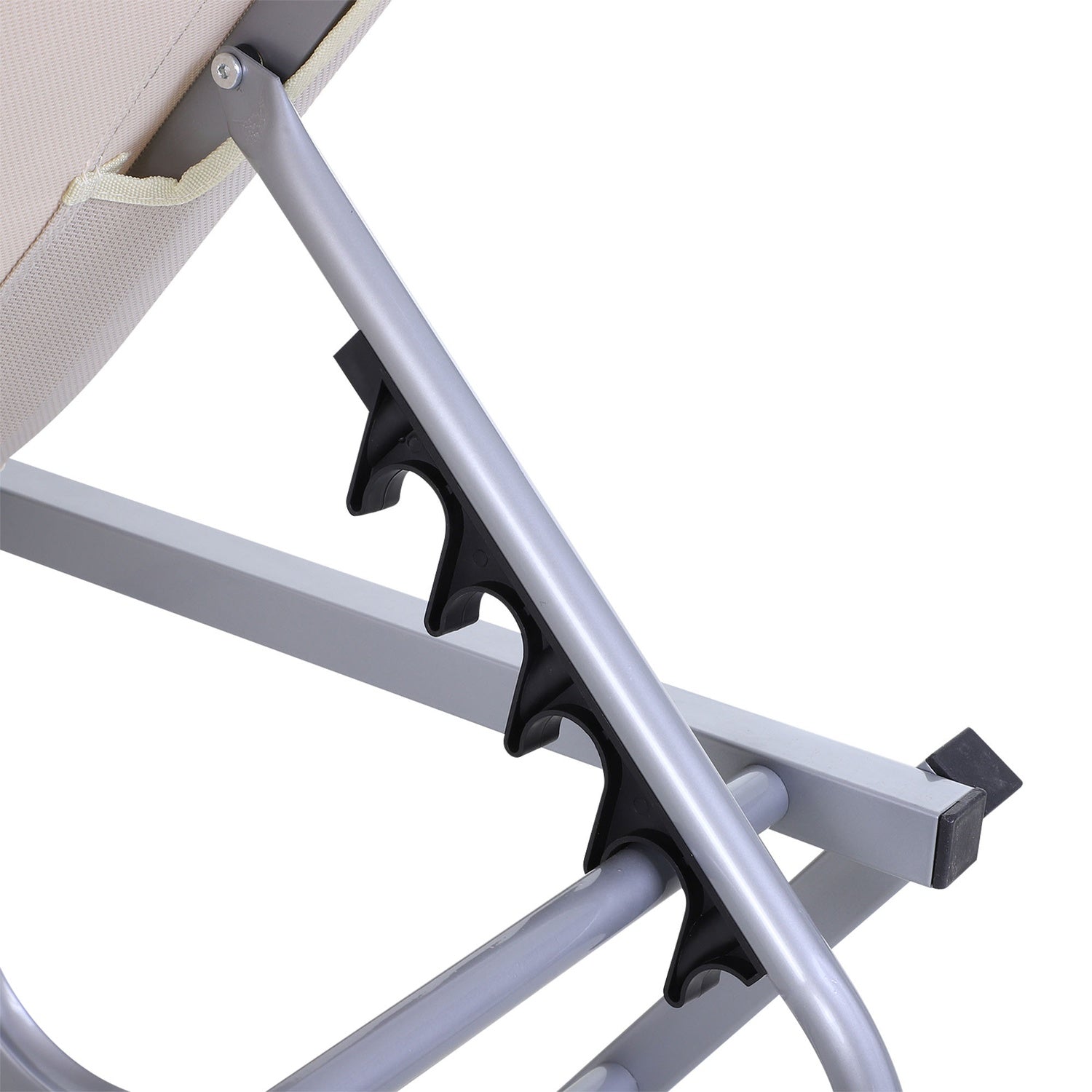 Justerbar solstol i aluminium, Beige 163x58,5x91 Cm