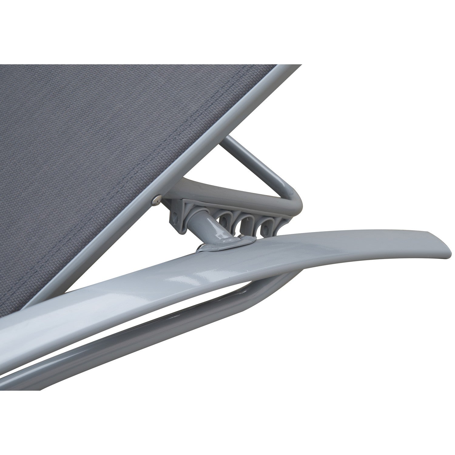 Justerbar solstol i aluminium – Grå, 170 x 64 x 82 cm