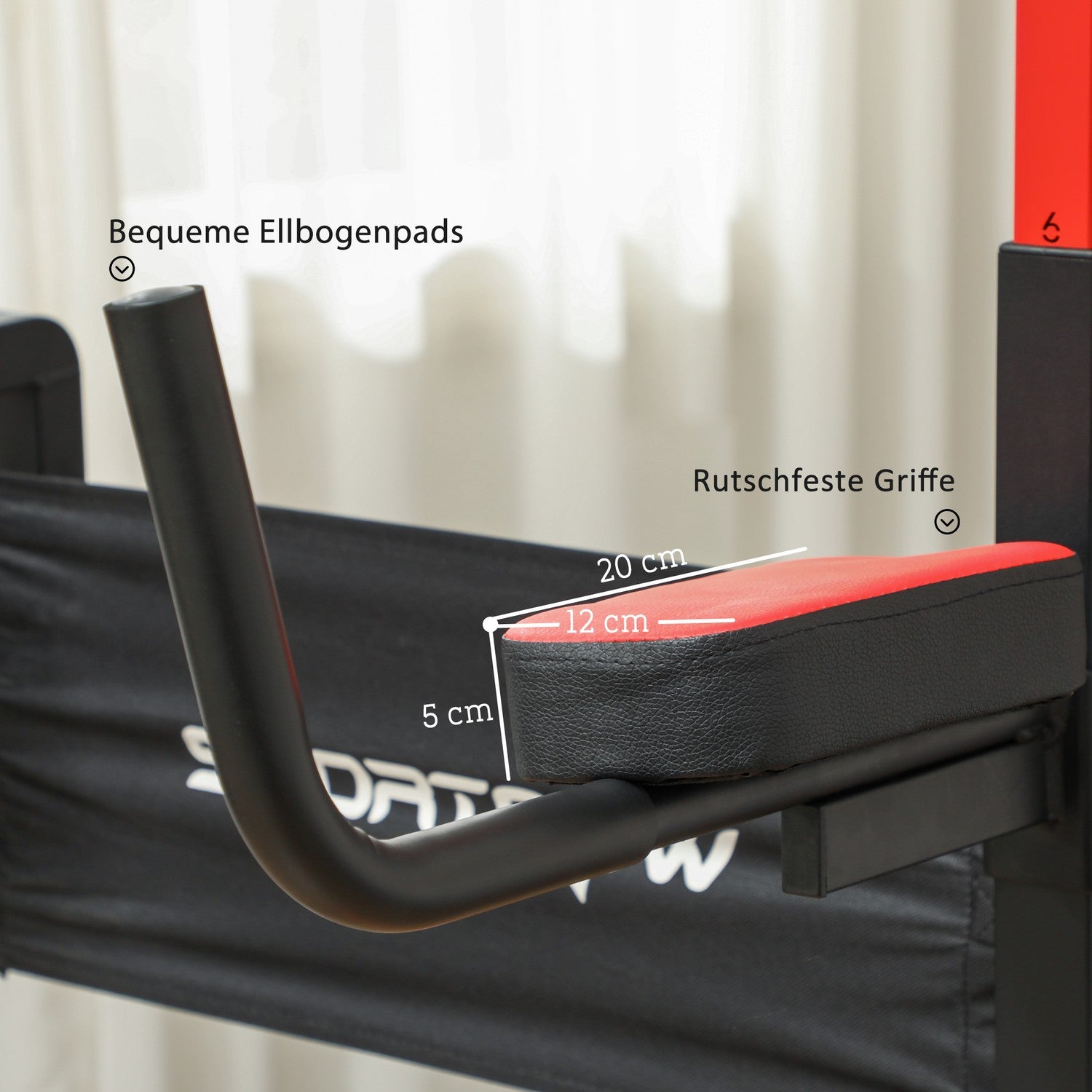 Justerbart hopfällbart Power Tower 127-223 cm för Home Gym