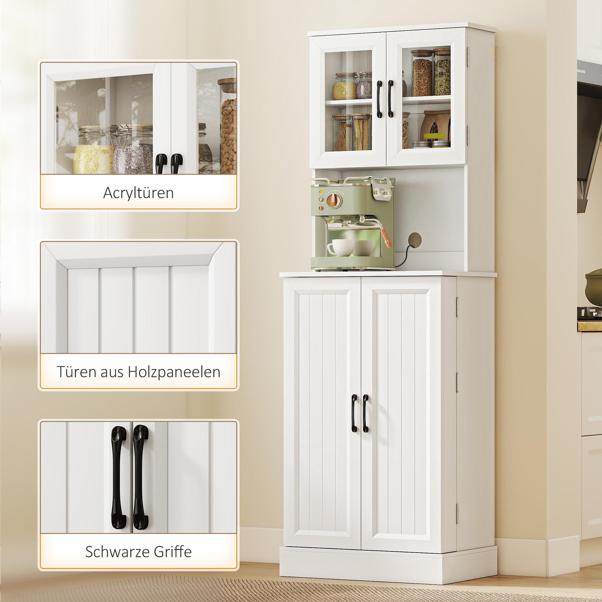 Justerbart köksskåp, MDF, akryldörrar, vit