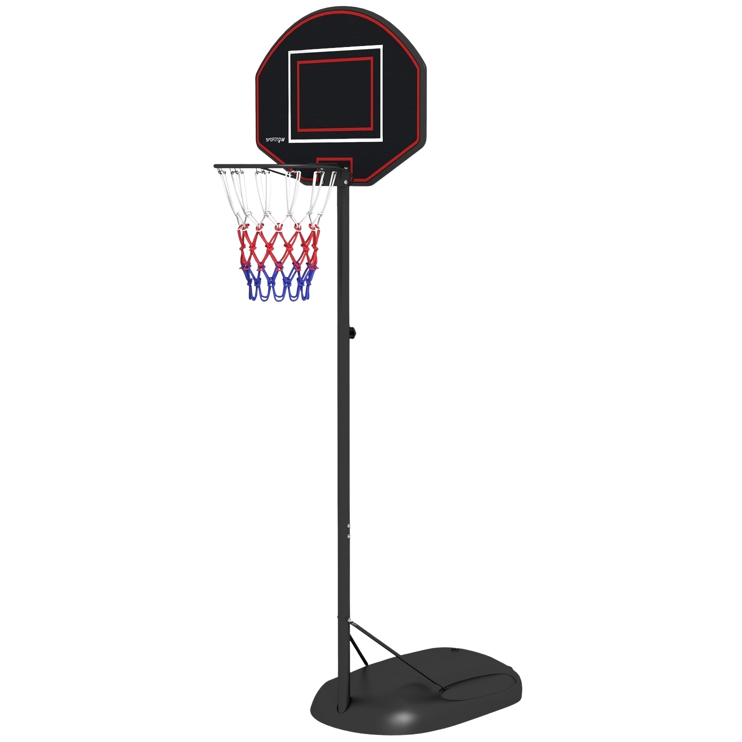 Justerbart stativ för basketbåge, 221-282 cm, spricksäker ryggbräda