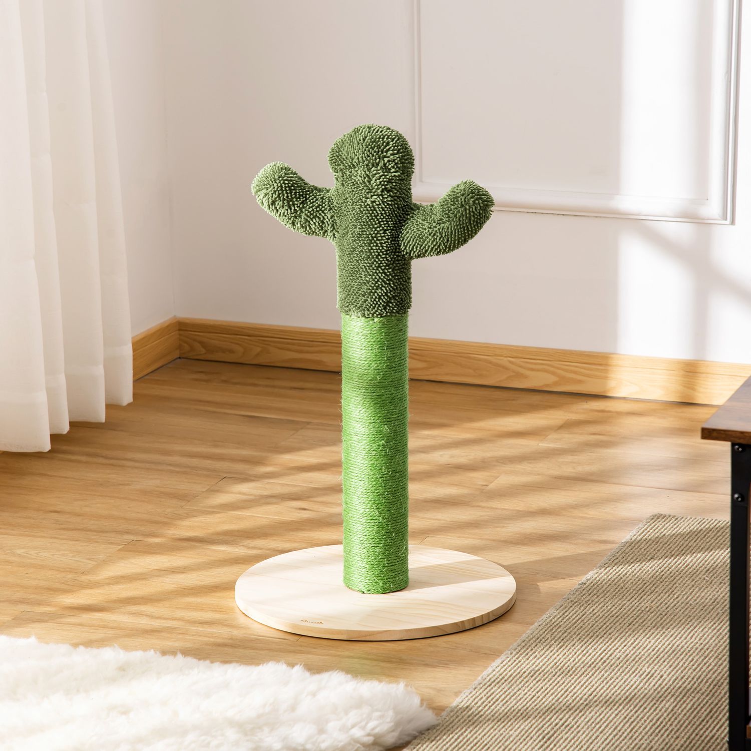 Kattskrapstolpe, kaktusdesign, furu & sisal, 65cm