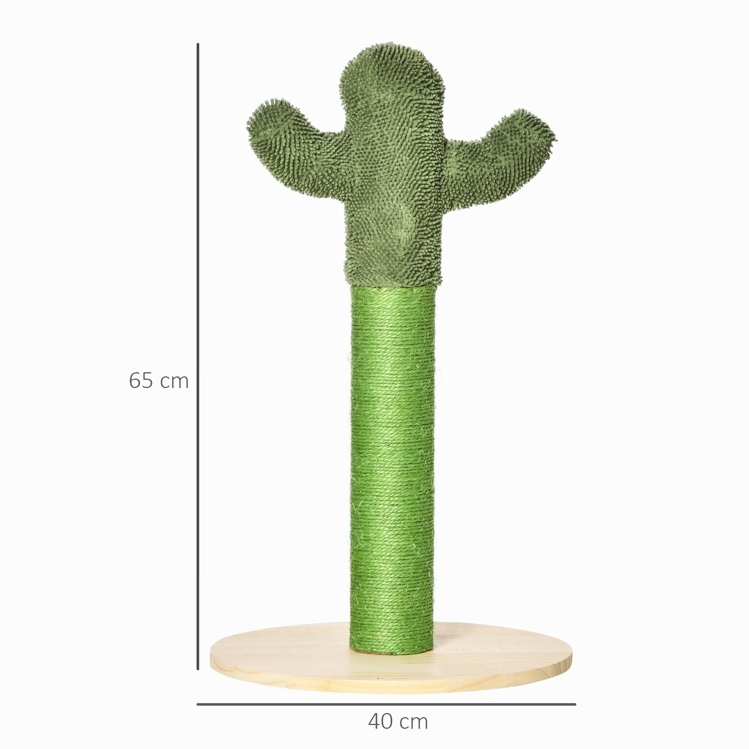 Kattskrapstolpe, kaktusdesign, furu & sisal, 65cm