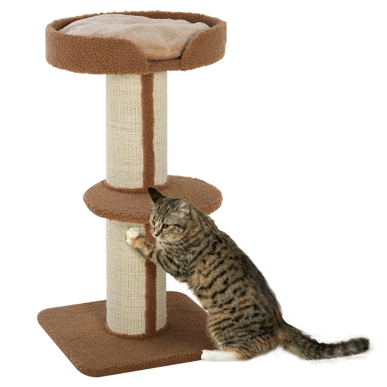 Kattskrapträd med avtagbara kuddar, sisal, 45x45x91cm