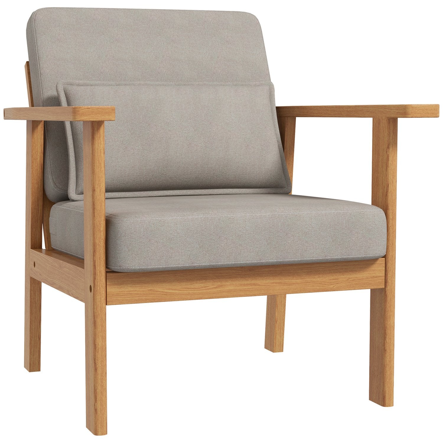 Klädd grå accentstol med armstöd – 70x72x76 cm