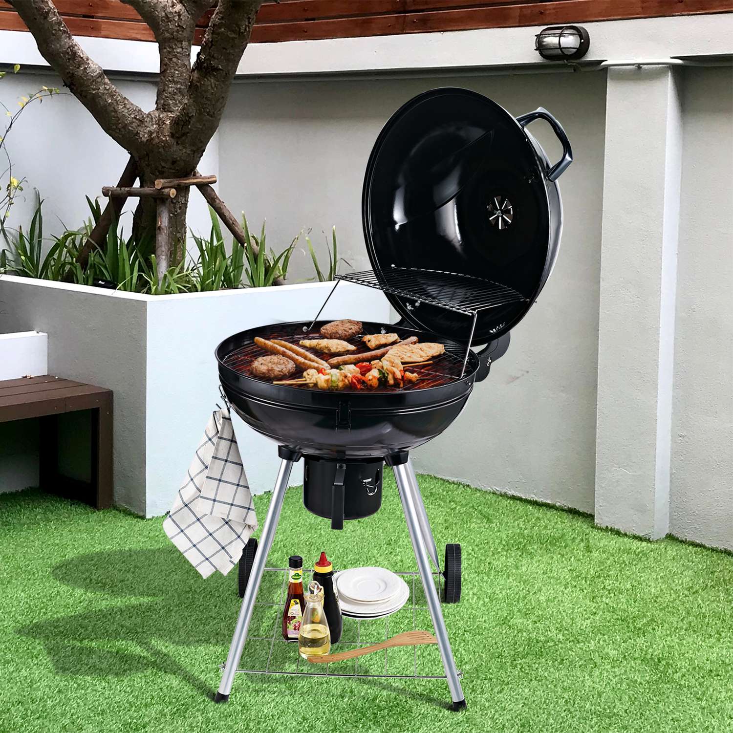 Kolgrill med askfångare, 57 cm diameter