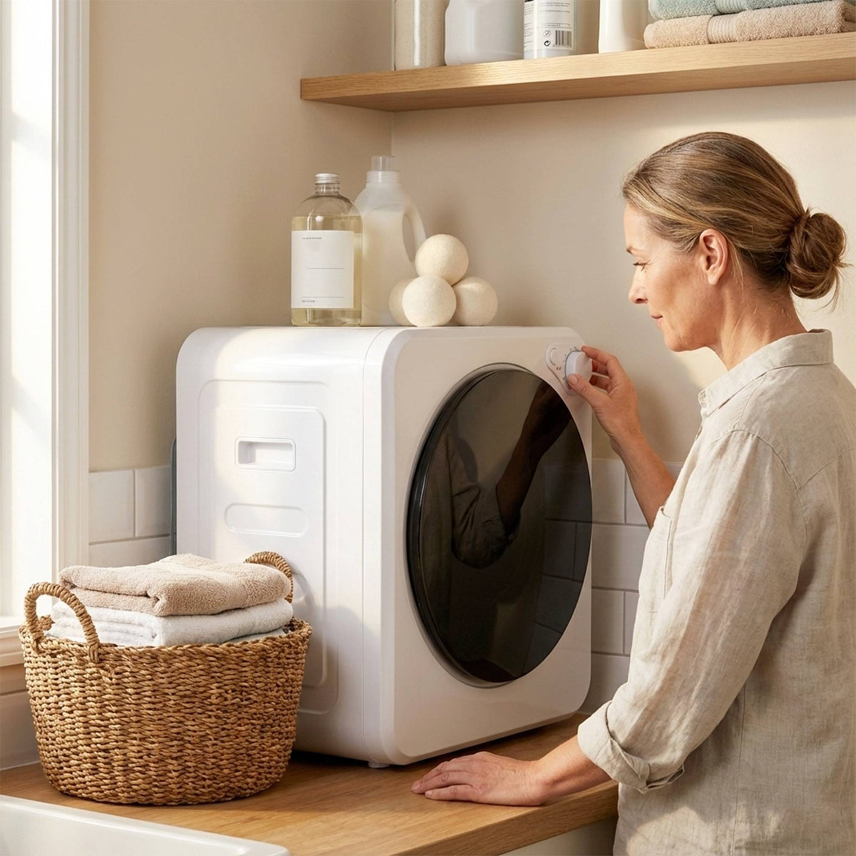 Kompaktní sušička prádla, 4 kg, 5 programů, 800 W/400 W, bílá