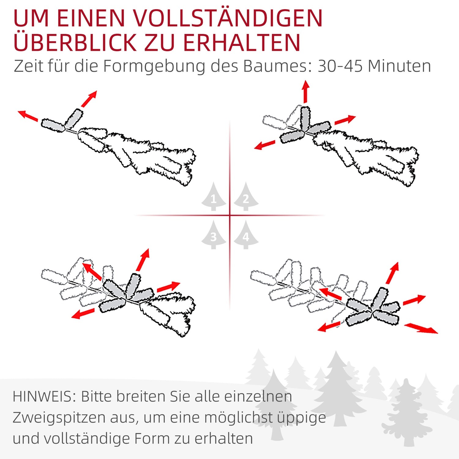 Umělý vánoční stromek 180 cm, 880 konců, s protipožární úpravou