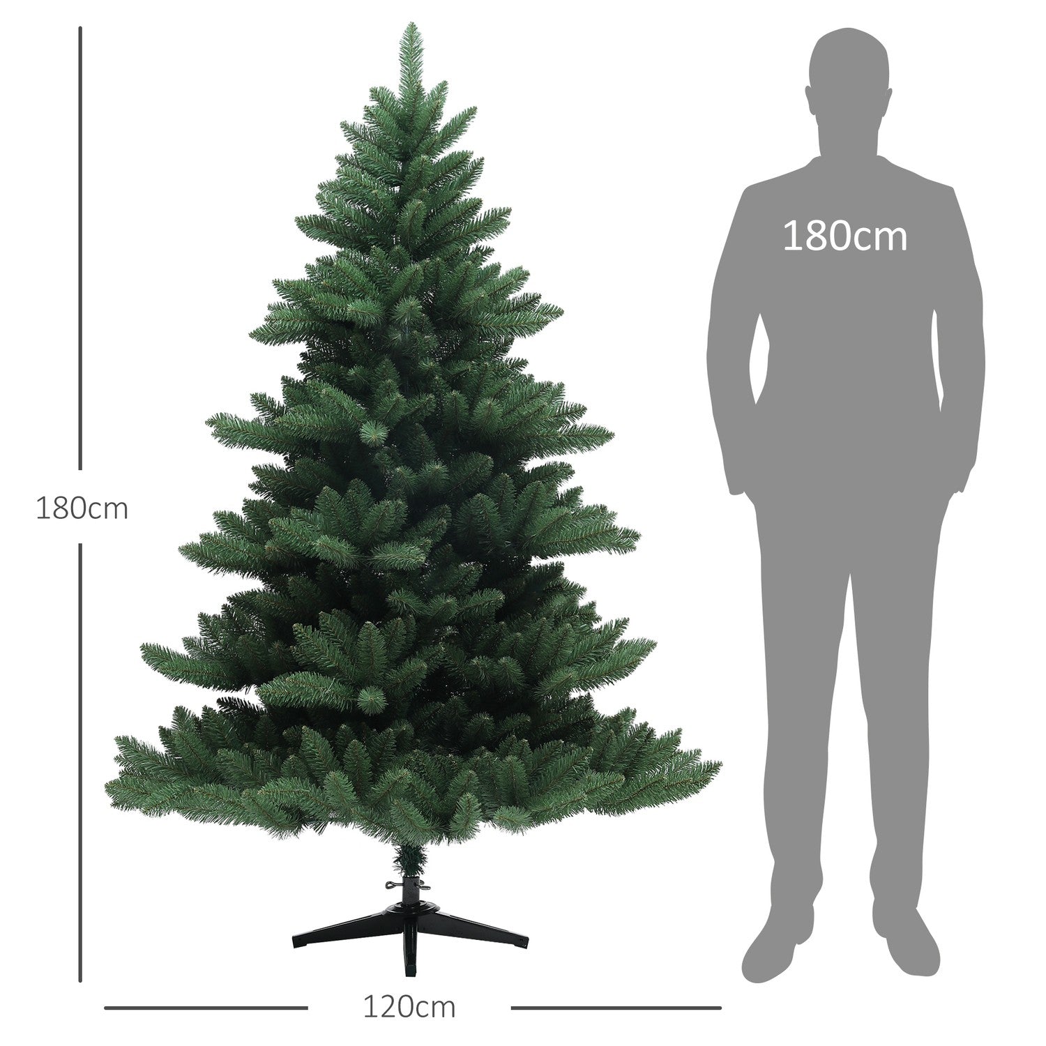Umělý vánoční stromek 180 cm, 880 konců, s protipožární úpravou