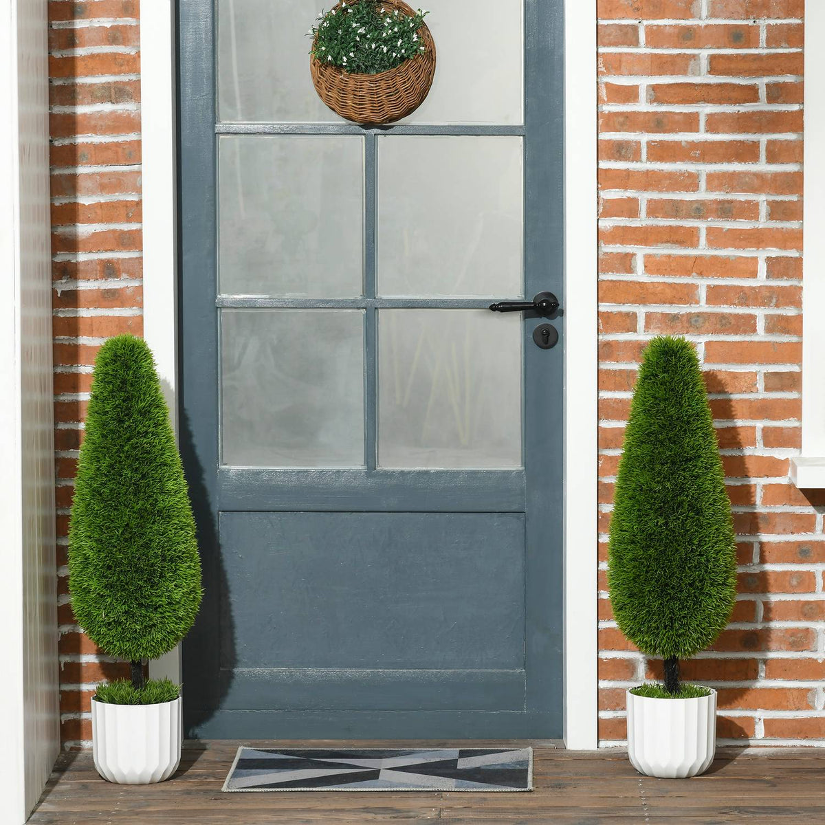 Umělé cypřiše s mechem – sada 2 kusů, 90 cm