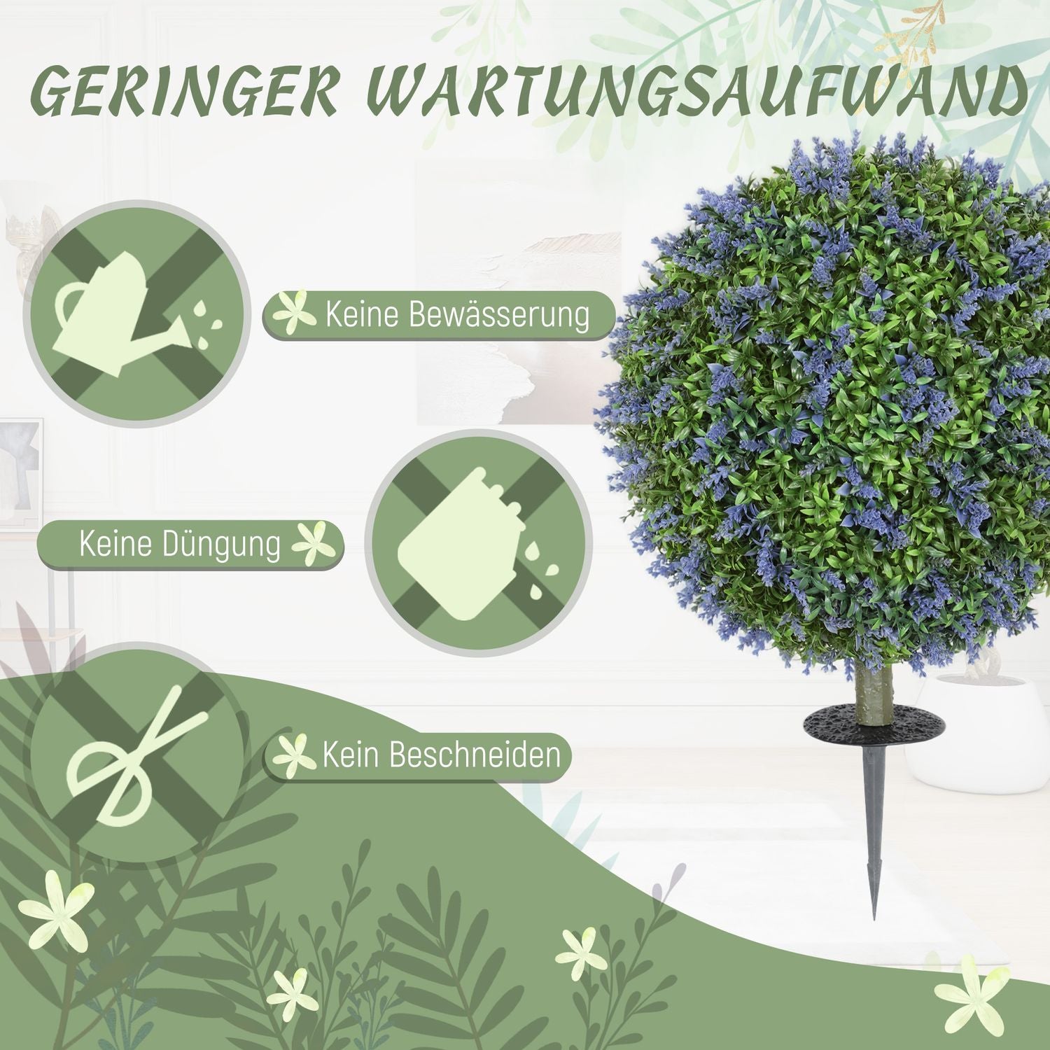 Umělé levandule 60 cm s UV ochranou, sada