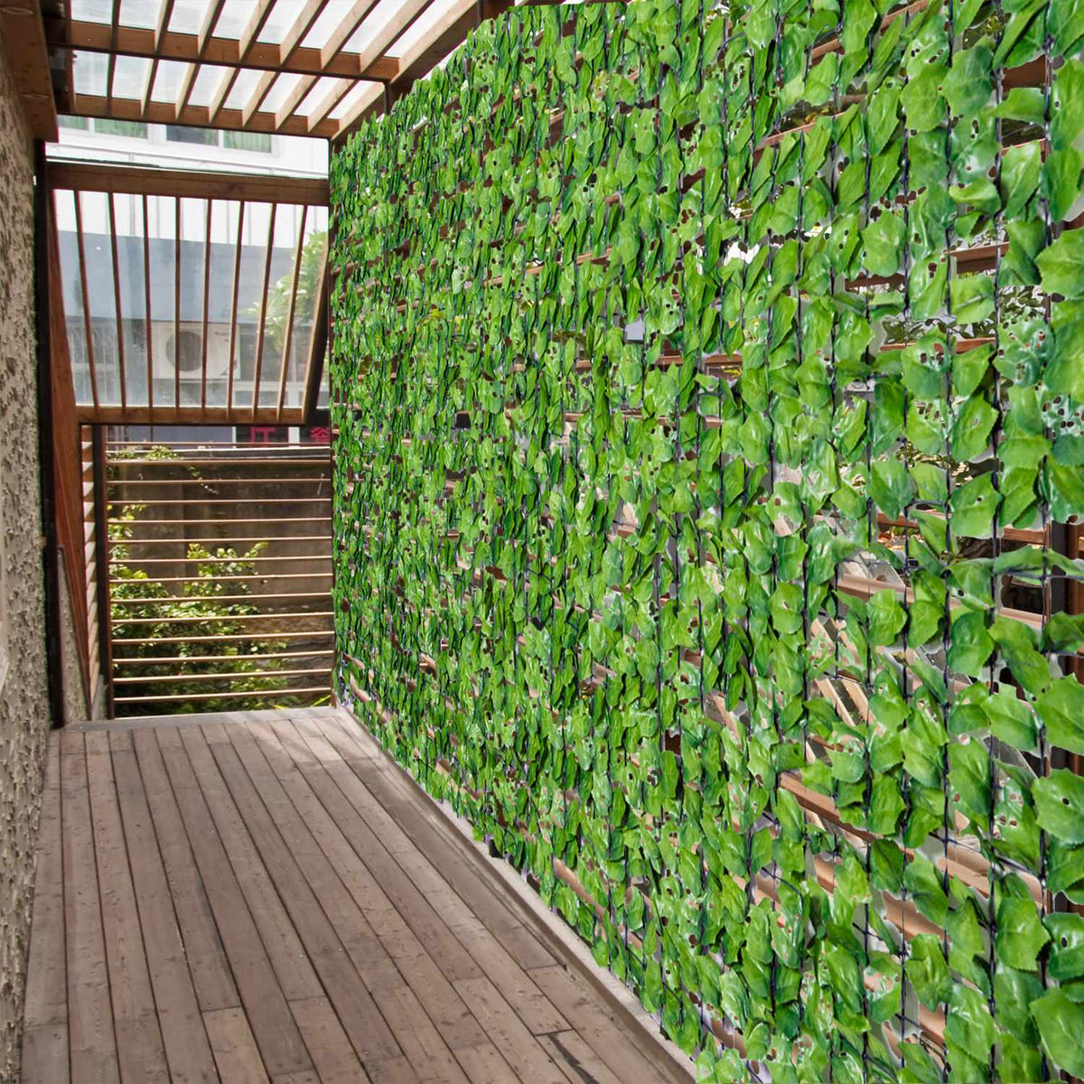 Umělý živý plot, zástěna pro soukromí 300x150 cm – světle zelená