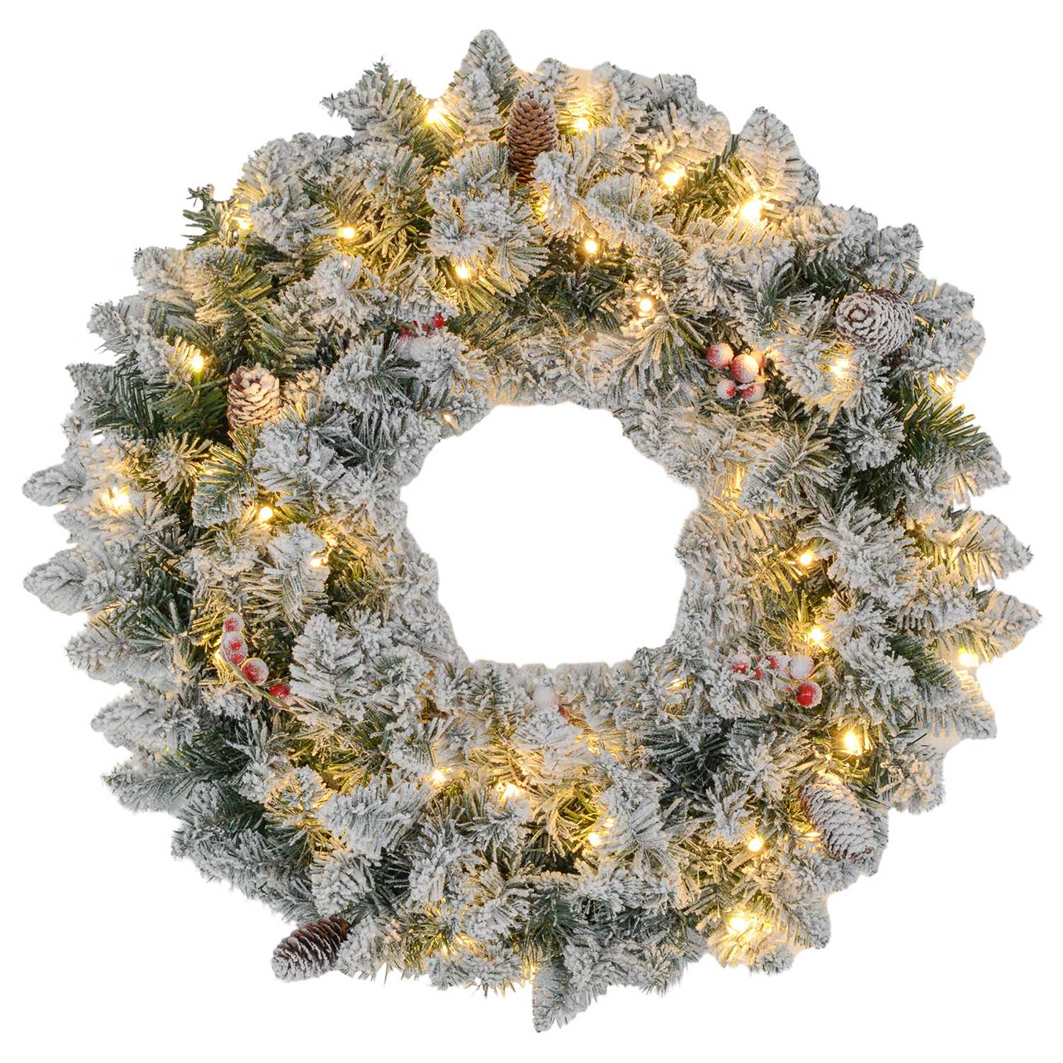 Umělý vánoční věnec s LED světly, 60 cm