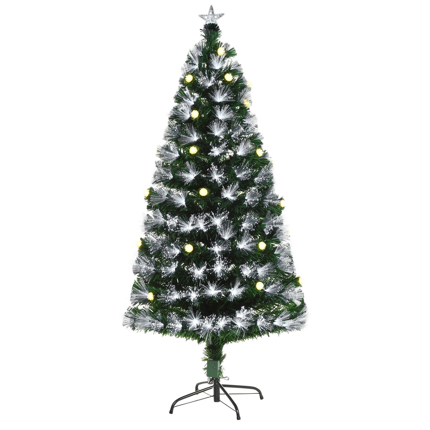 Konstgjord julgran med fjärrkontroll LED, 150cm, Grön/Vit