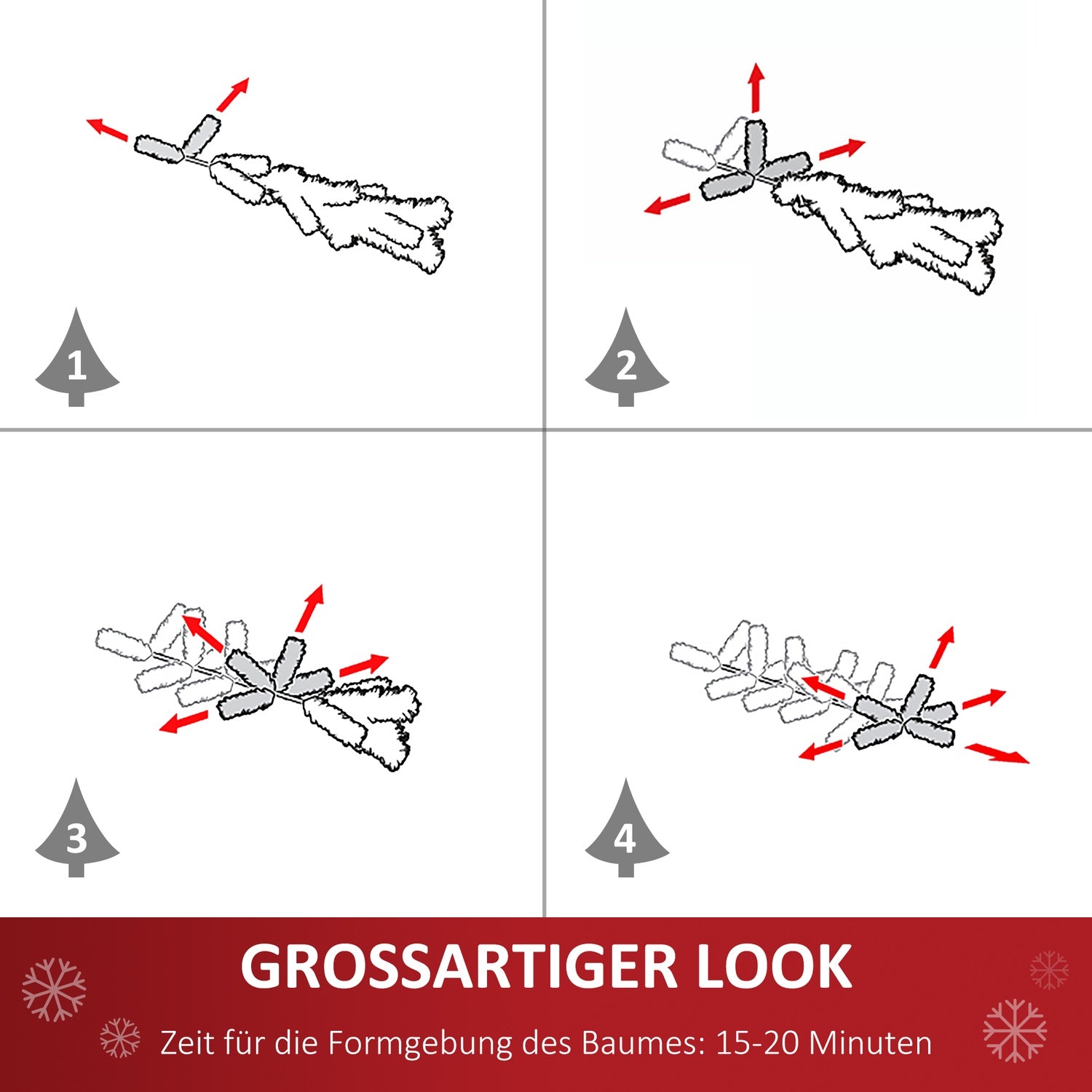 Konstgjord julgran, snödoppad, 1,2 m, 222 grenar