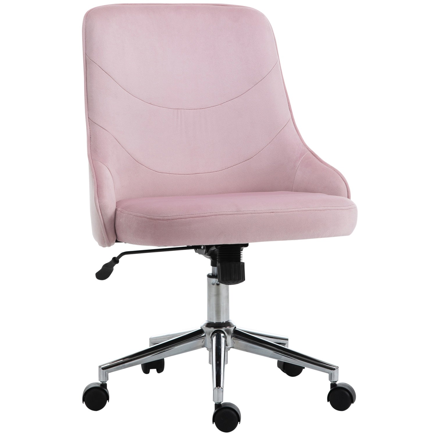 Kontorsstol i sammet med rockerfunktion, rosa, soho-stil