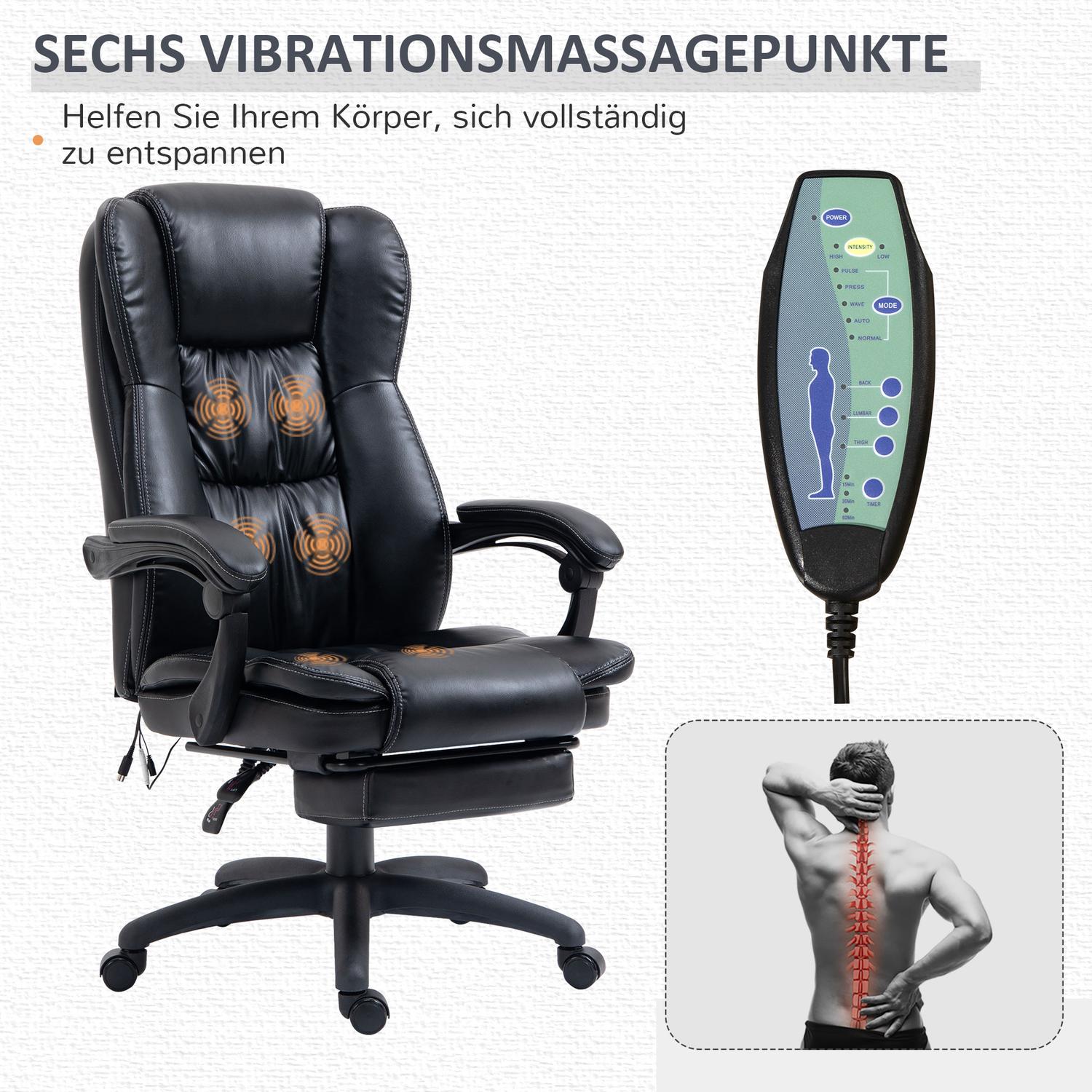 Kontorsstol med fotstöd och massage, justerbar höjd