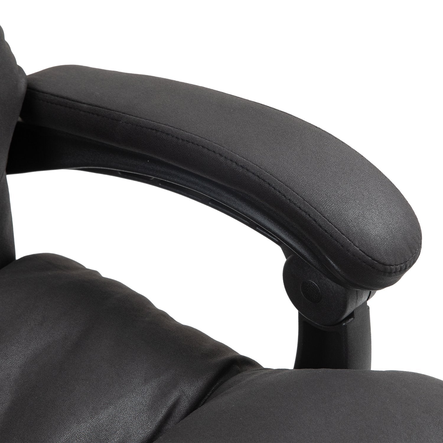 Kontorsstol med massage, värme, recline, svart, 65x72x109-117cm