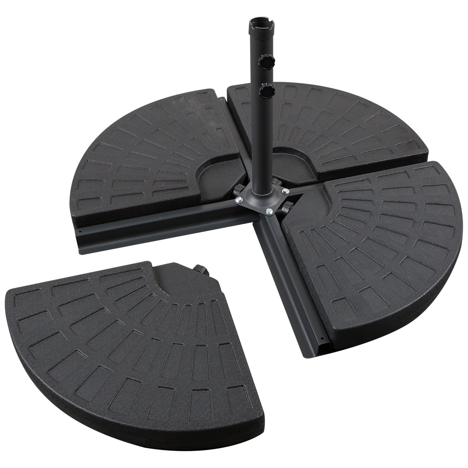 Kraftig parasollvikt, 52 kg vatten/68 kg sand, svart