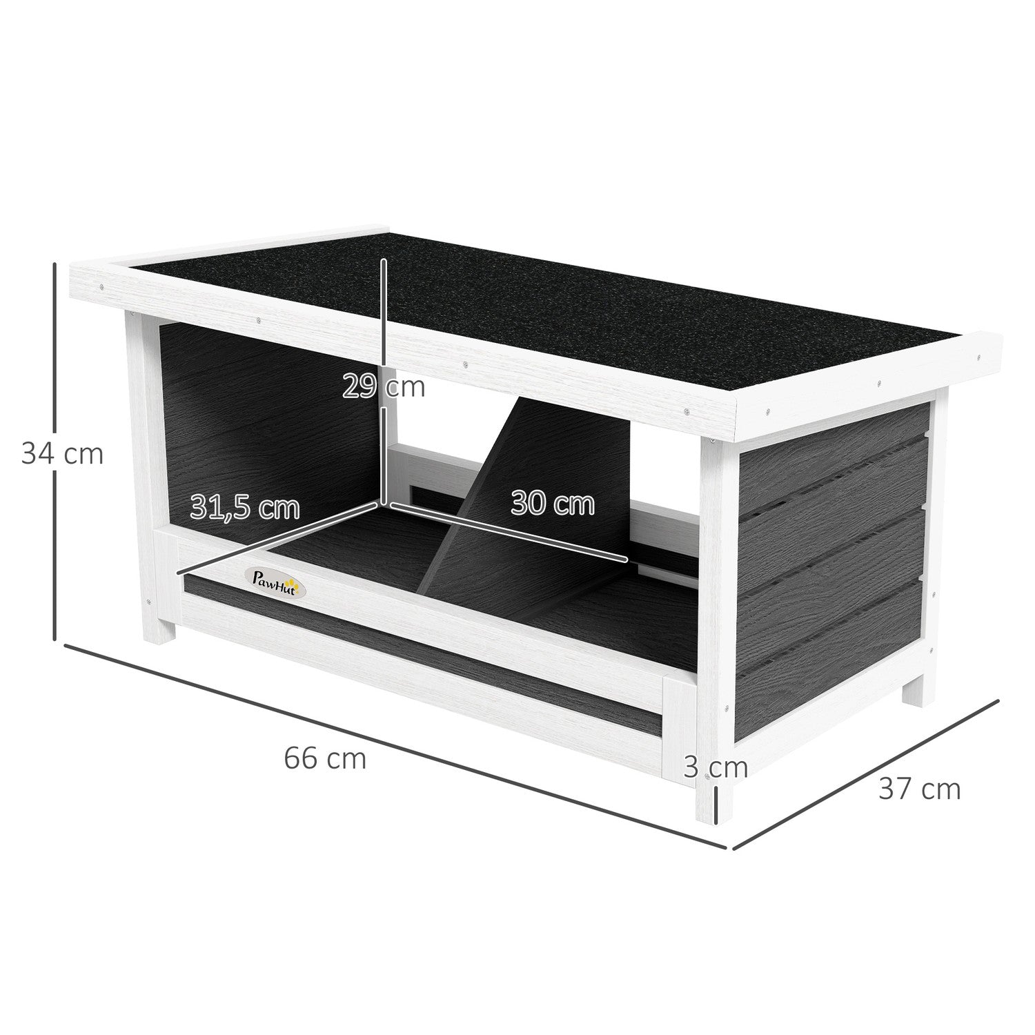 Slepice, hnízdní box, střecha odolná vůči povětrnostním vlivům, smrk, 66x37x34 Cm