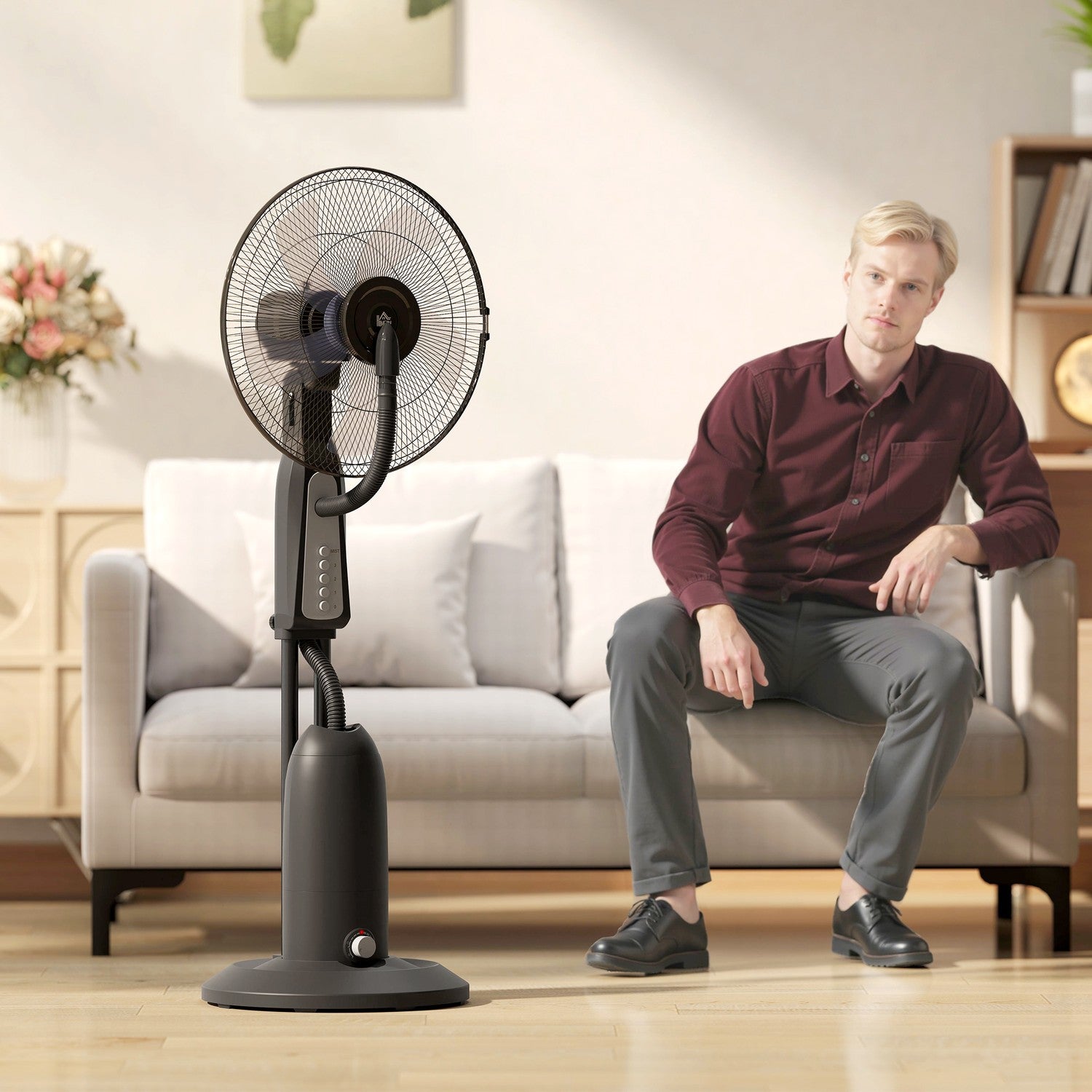 Chladicí ventilátor – 3 rychlosti, nádrž 3 l, oscilující