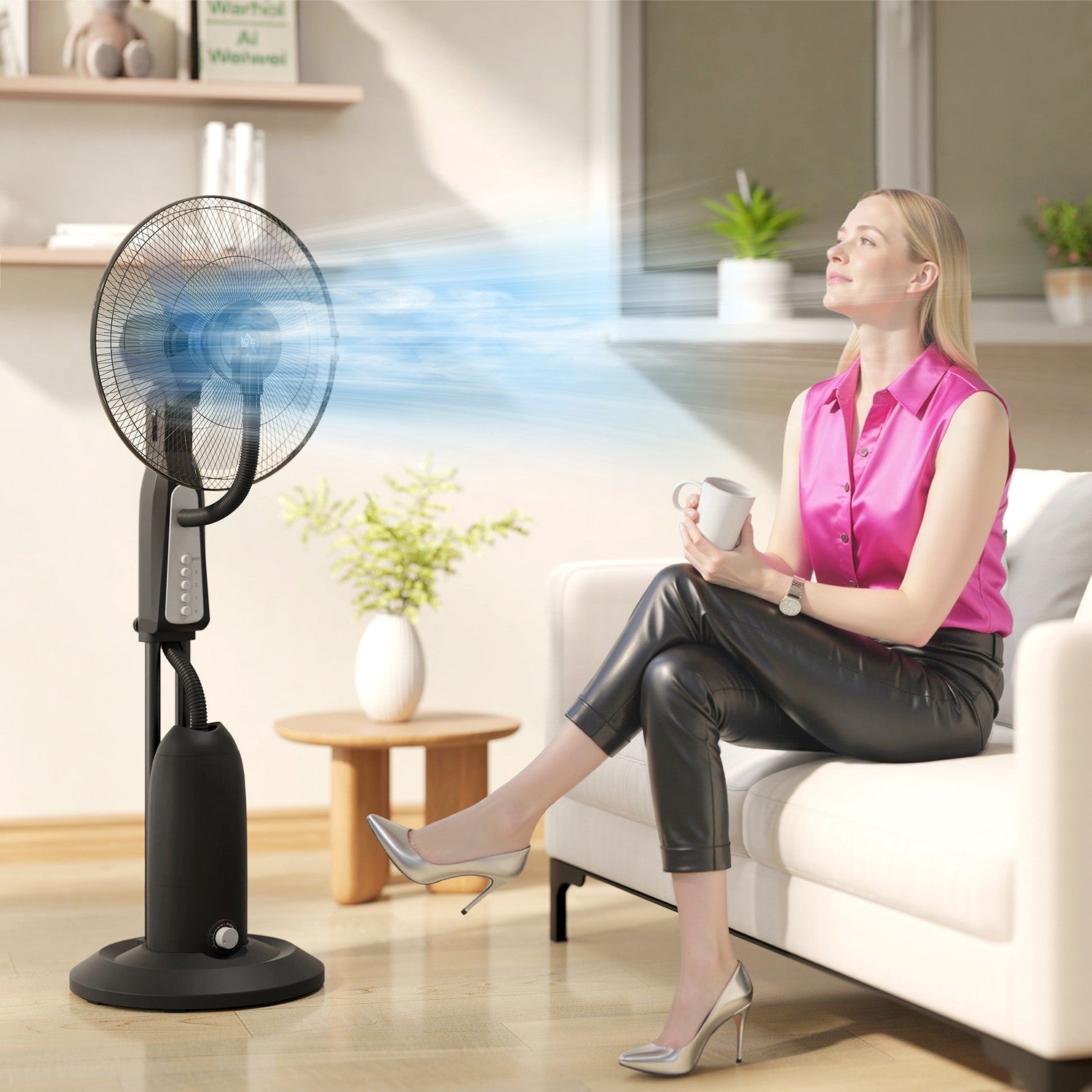 Chladicí ventilátor – 3 rychlosti, nádrž 3 l, oscilující