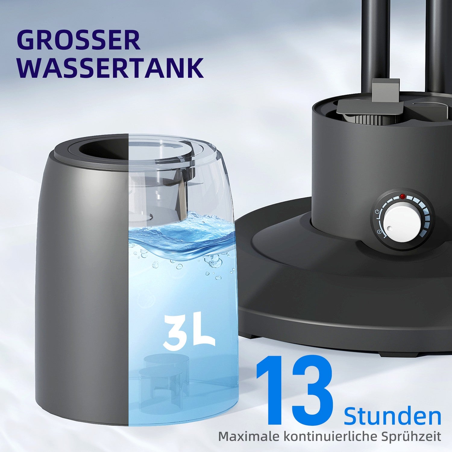 Chladicí ventilátor – 3 rychlosti, nádrž 3 l, oscilující