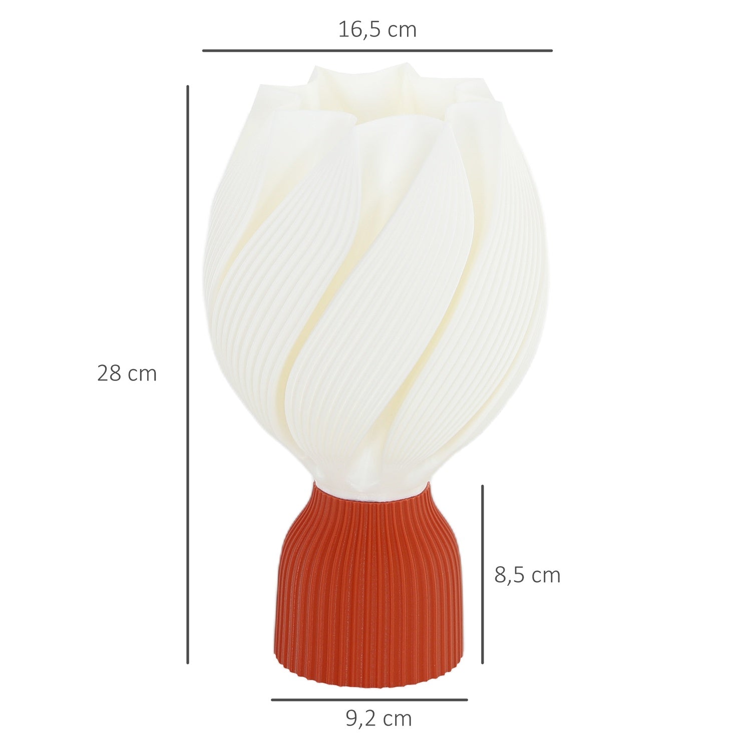 LED stolní lampa s 3D květinovým stínidlem, bílá