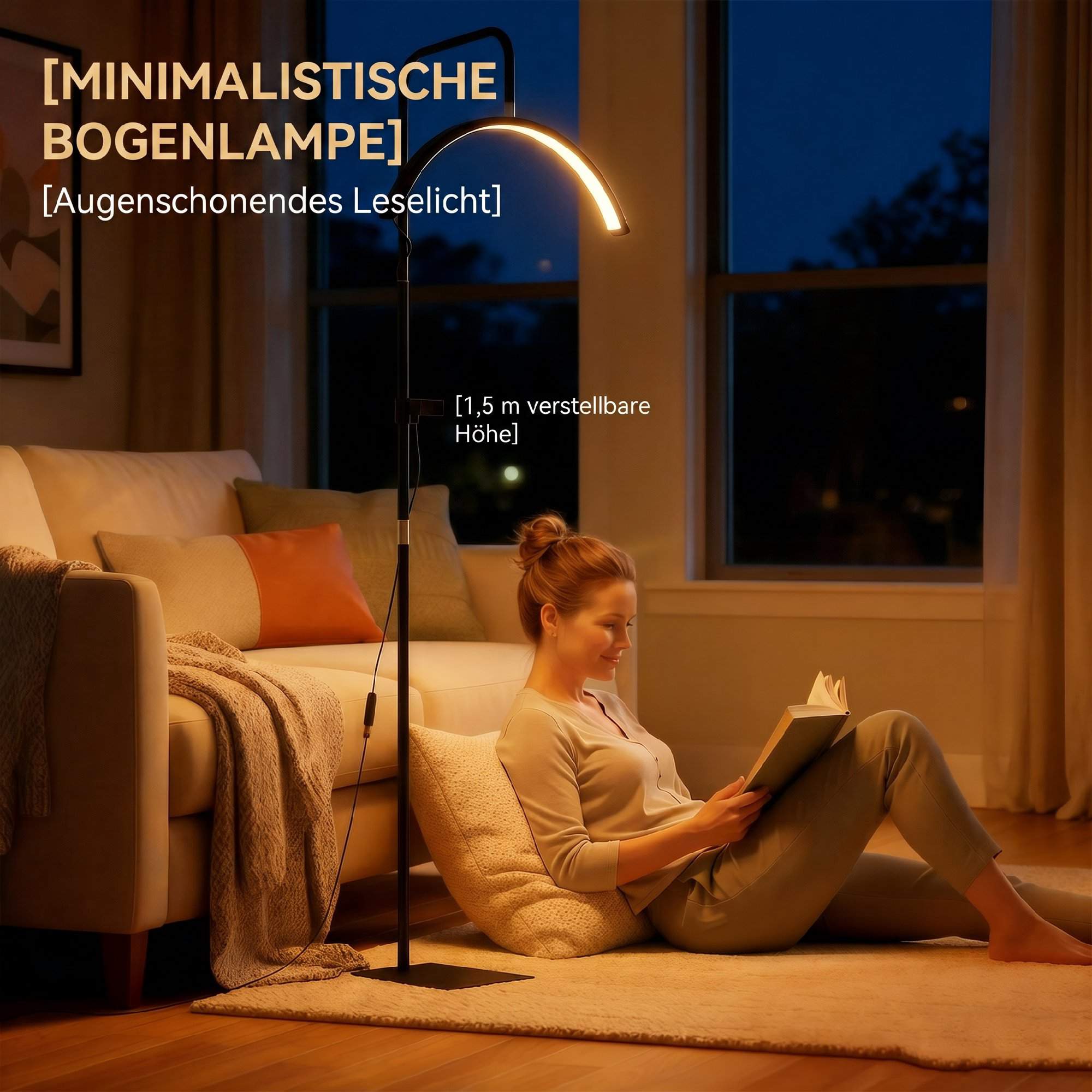 LED Halvmåneformad Ögonfranslampa, Telefonhållare, Justerbar Höjd