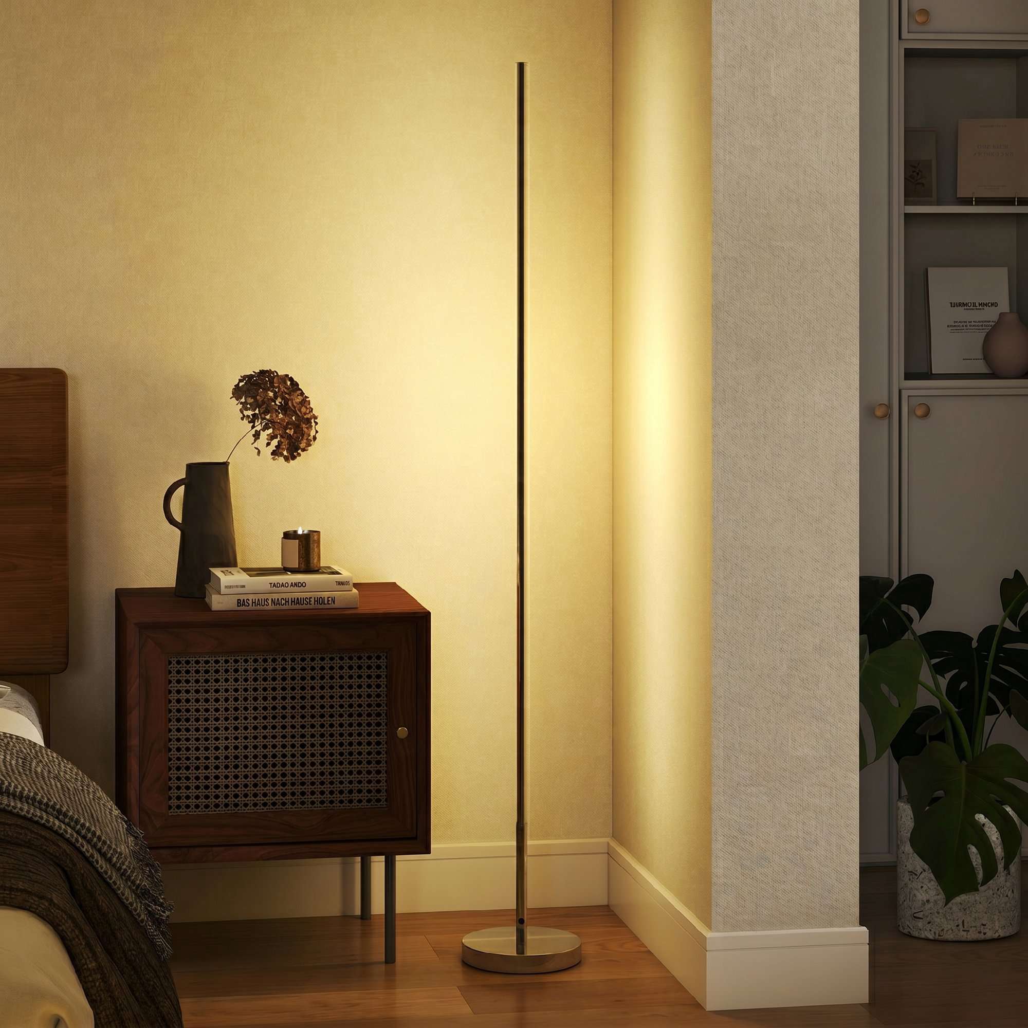 LED-golvlampa, dimbar 3000-6000K, fjärrkontroll, 150 cm